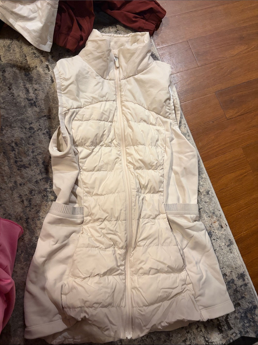 lululemon athletica Cream Quilted Sleeveless Vest